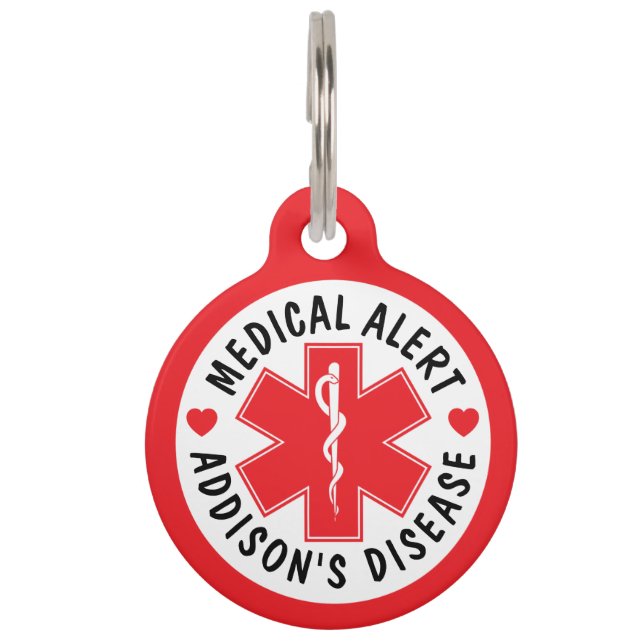 アディソン病ペット用医療アラートタグ - カスタム ペット　ネームタグ (正面)