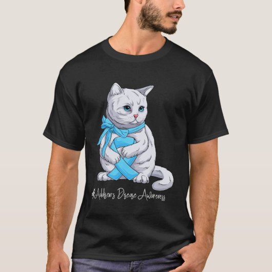 アディソン病啓発月間ライトブルーリボン Tシャツ (正面)