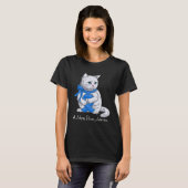アディソン病啓発月間 ブルーリボン 猫 Tシャツ (正面フル)