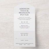アディソン白黒グレイクラシックエレガントウェディング オールインワン招待状 (内側)