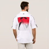 アディダスレッド、ブラック及びホワイト抽象芸術ゴルフシャツ Tシャツ (裏面フル)