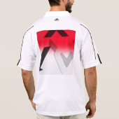アディダスレッド、ブラック及びホワイト抽象芸術ゴルフシャツ Tシャツ (裏面)