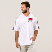 アディダスレッド、ブラック及びホワイト抽象芸術ゴルフシャツ Tシャツ (正面フル)