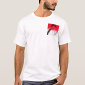 アディダスレッド、ブラック及びホワイト抽象芸術ゴルフシャツ Tシャツ (正面)