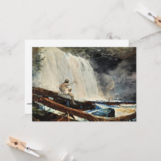 アディロンダックの滝byウィンスローホームマー カード (正面/裏面インサイチュ)