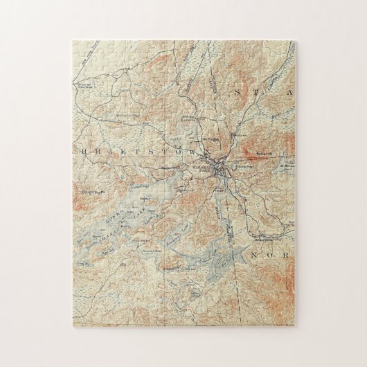 アディロンダックスのサラナク湖の村と地域 ジグソーパズル (縦)