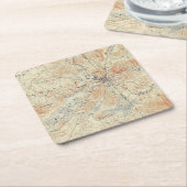 アディロンダックスのサラナク湖の村と地域 スクエアペーパーコースター (アングル)