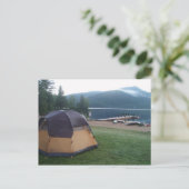 アディロンダックスのブルーマウンテンレイクでキャンプ ポストカード (スタンド正面)