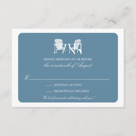 アディロンダックチェアの招待状返信カード, エレガンスウェディングコレクション 出欠カード (正面)