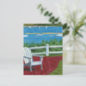 アディロンダックチェアの絵画 ポストカード (スタンド正面)