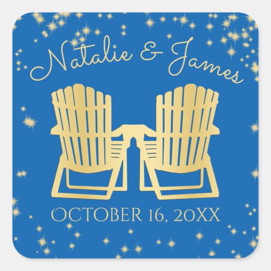 アディロンダックチェアビーチスターリースカイ スクエアシール (正面)