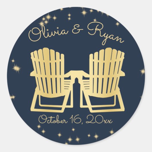 アディロンダックチェアビーチスターリースカイ ラウンドシール (正面)