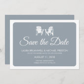 アディロンダックチェア2脚でお日柄をキープ セーブザデート (正面/裏面)