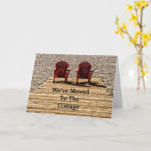 アディロンダックビーチチェアズレッドムービングニューホーム カード (黄色い花)