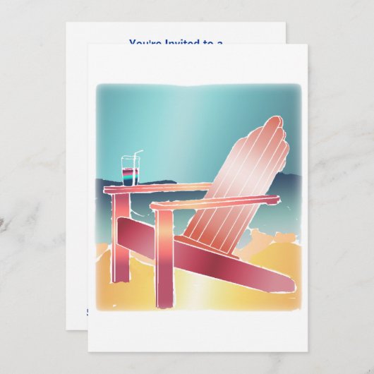 アディロンダックビーチリラックスさせるチェア 招待状 (正面/裏面)