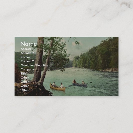 アディロンダック山地の流れのクラシックPhotochrom 名刺 (正面)