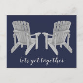 アディロンダック椅子2台とテキスト ポストカード (正面)