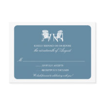 アディロンダック チェア2脚 返信カード, エレガンス ウェディングコレクションより: 白いアディロ