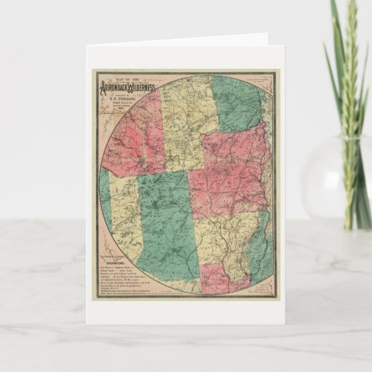 アディロンドダック原野のストダールの地図， 1883 カード (正面)