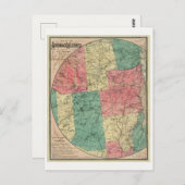 アディロンドダック原野のストダールの地図, 1883 ポストカード (正面/裏面)