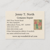 アディロンドダック原野のストダールの地図， 1883 名刺 (裏面)