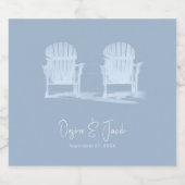 アディロンドックビーチチェアズダスティブルーホワイト素朴 スパークリングワインラベル (シングルラベル)