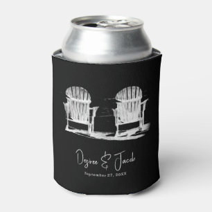 アディロンドックビーチチェアブラックアンドホワイト結婚ズ 缶クーラー