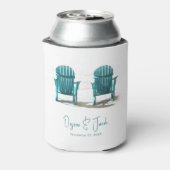 アディロンドックビーチチェアホワイトティール(緑がかった色)結婚ズ 缶クーラー (缶裏面)