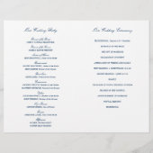 アディロンドックビーチチェアーズネイビーブルー結婚式 プログラム (裏面)