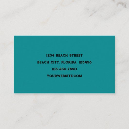 アディロンドックピンクティール(緑がかった色)ビーチチェア 名刺 (裏面)