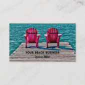 アディロンドックピンクティール(緑がかった色)ビーチチェア 名刺 (正面)