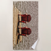 アディロンドックレッドビーチチェアコテージカントリー ビーチタオル (正面)