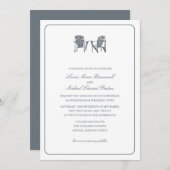 アディロンドック結婚チェア二脚 招待状 (正面/裏面)