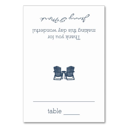 アディロンドバックチェアシーティングカード テーブルナンバー (正面)