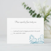 アディロンドバックチェア結婚式招待状RSVP 出欠カード (スタンド正面)