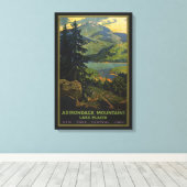 アディロンドラック山脈のヴィンテージ旅行ポスター キャンバスプリント (インサイチュ (ウッドフロア))