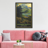 アディロンドラック山脈のヴィンテージ旅行ポスター キャンバスプリント (インサイチュ (リビング))