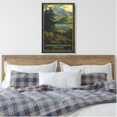 アディロンドラック山脈のヴィンテージ旅行ポスター キャンバスプリント (インサイチュ (寝室))