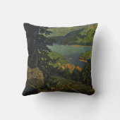 アディロンドラック山脈のヴィンテージ旅行ポスター クッション (裏面)