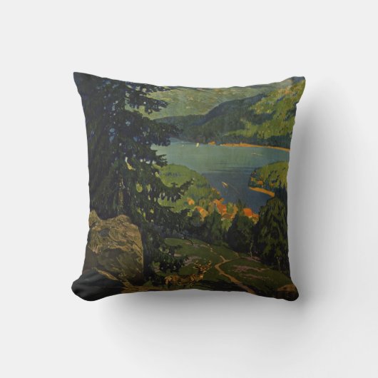 アディロンドラック山脈のヴィンテージ旅行ポスター クッション (正面)