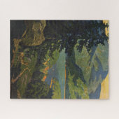 アディロンドラック山脈のヴィンテージ旅行ポスター ジグソーパズル (横)