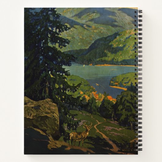 アディロンドラック山脈のヴィンテージ旅行ポスター ノートブック (裏面)