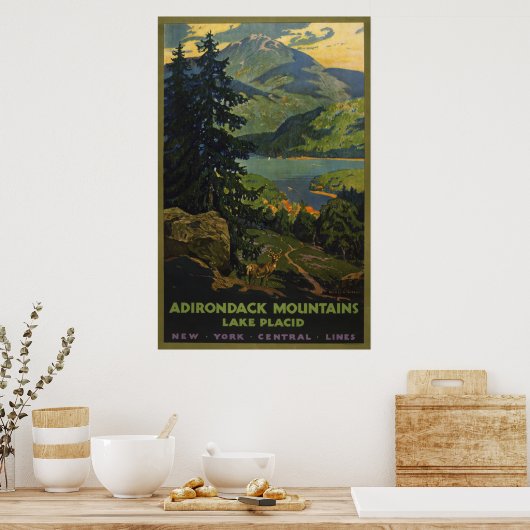 アディロンドラック山脈のヴィンテージ旅行ポスター ポスター (キッチン)