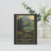 アディロンドラック山脈のヴィンテージ旅行ポスター ポストカード (スタンド正面)