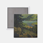 アディロンドラック山脈のヴィンテージ旅行ポスター マグネット (正面/裏面)