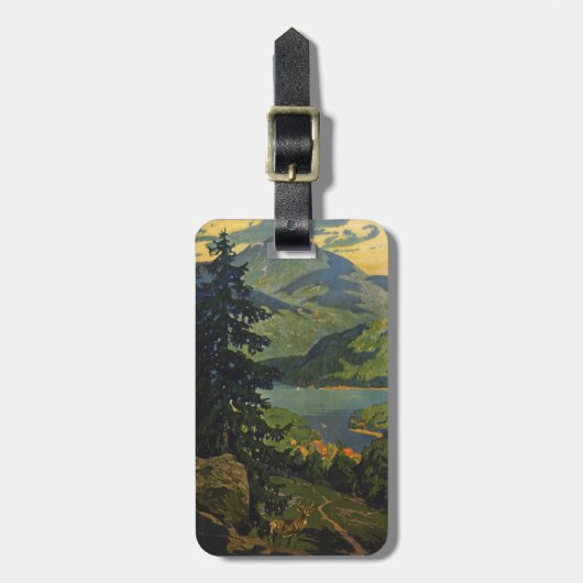 アディロンドラック山脈のヴィンテージ旅行ポスター ラゲッジタグ (正面縦)