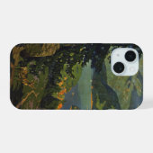 アディロンドラック山脈のヴィンテージ旅行ポスター iPhone 15ケース (裏面横)