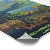 アディロンドラック山脈、レイクプラシドヴィンテージ旅行 ポスター (角)