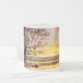 アディロ素晴らしンドバック山脈のサカンダガ湖 フロストグラスマグカップ (正面左)