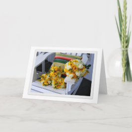 アディロ結婚ンドバックチェアの花束グリーティングカード カード